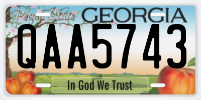 GA license plate QAA5743