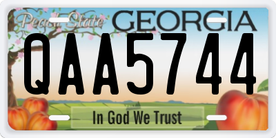 GA license plate QAA5744