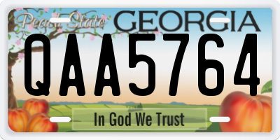 GA license plate QAA5764