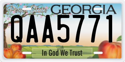 GA license plate QAA5771