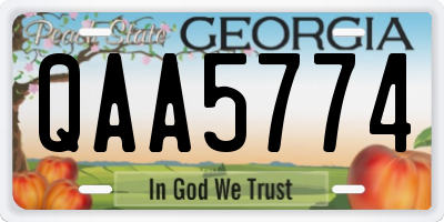 GA license plate QAA5774