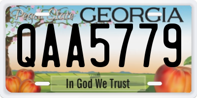 GA license plate QAA5779