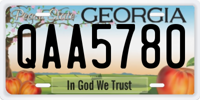 GA license plate QAA5780