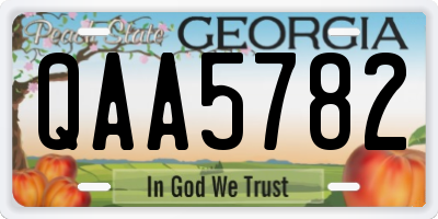 GA license plate QAA5782