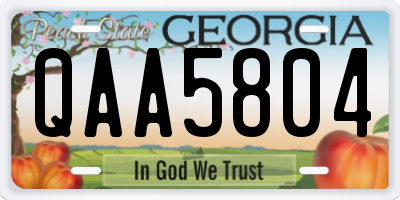 GA license plate QAA5804