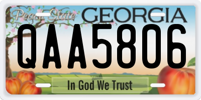 GA license plate QAA5806