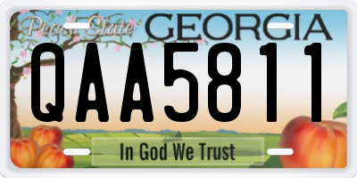 GA license plate QAA5811