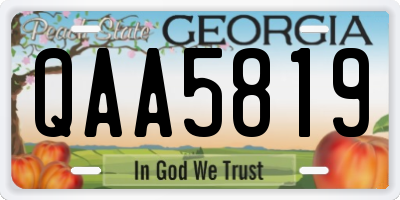 GA license plate QAA5819