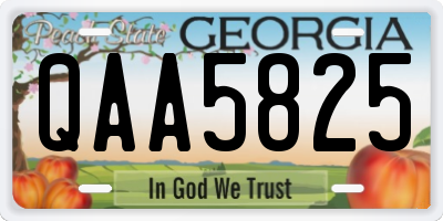 GA license plate QAA5825