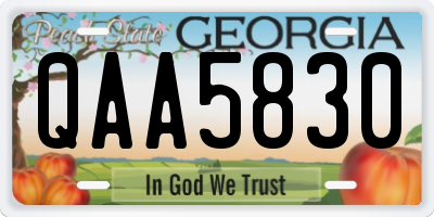 GA license plate QAA5830