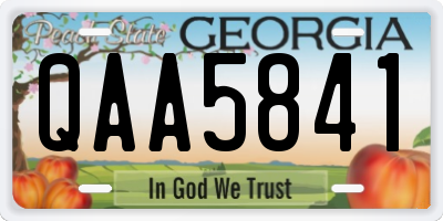 GA license plate QAA5841