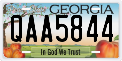 GA license plate QAA5844