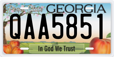 GA license plate QAA5851
