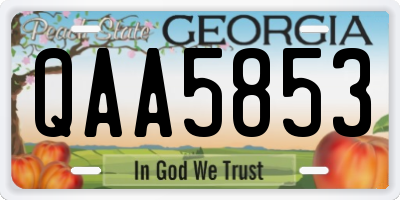 GA license plate QAA5853