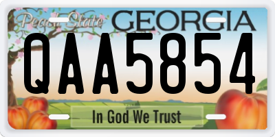GA license plate QAA5854
