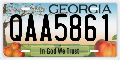 GA license plate QAA5861