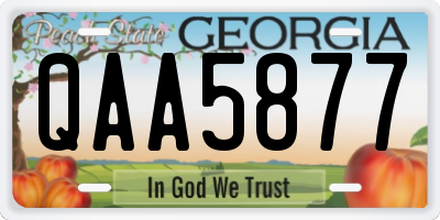 GA license plate QAA5877