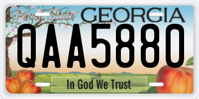 GA license plate QAA5880