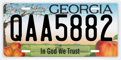 GA license plate QAA5882