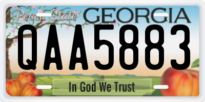 GA license plate QAA5883
