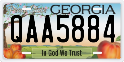 GA license plate QAA5884