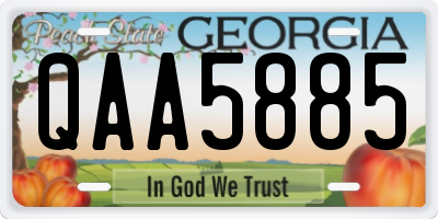 GA license plate QAA5885