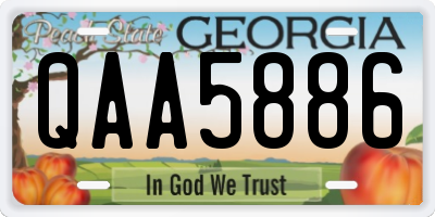 GA license plate QAA5886