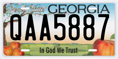 GA license plate QAA5887