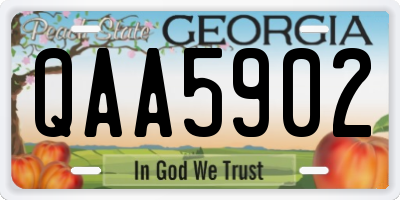 GA license plate QAA5902