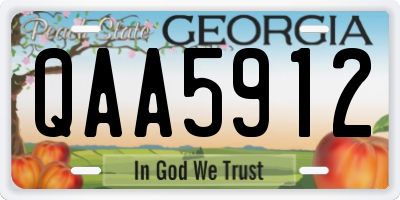 GA license plate QAA5912