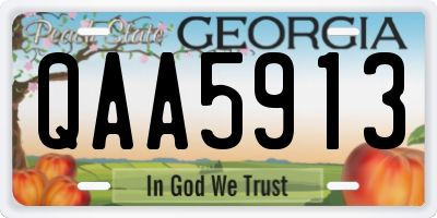 GA license plate QAA5913
