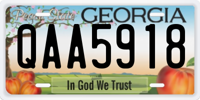 GA license plate QAA5918