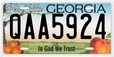 GA license plate QAA5924