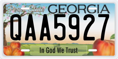 GA license plate QAA5927