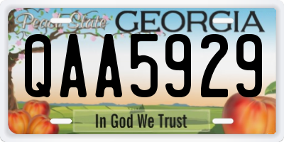 GA license plate QAA5929