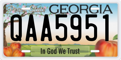 GA license plate QAA5951