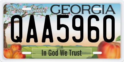 GA license plate QAA5960