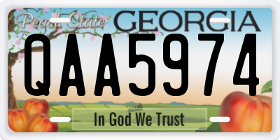 GA license plate QAA5974