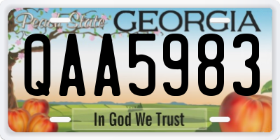 GA license plate QAA5983
