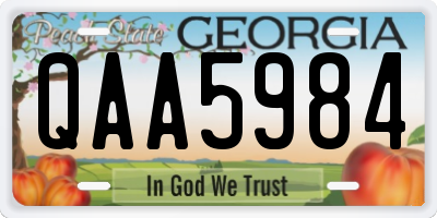 GA license plate QAA5984