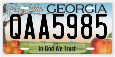 GA license plate QAA5985
