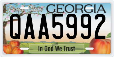 GA license plate QAA5992