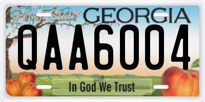 GA license plate QAA6004