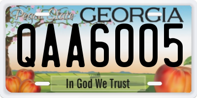 GA license plate QAA6005