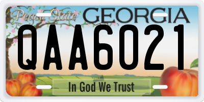 GA license plate QAA6021