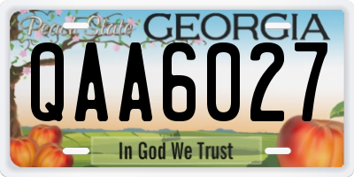 GA license plate QAA6027