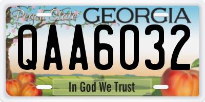 GA license plate QAA6032