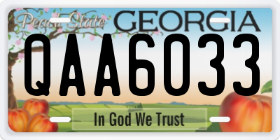 GA license plate QAA6033