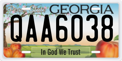 GA license plate QAA6038