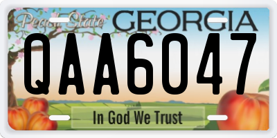 GA license plate QAA6047
